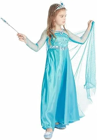 Vista 5 de Frozen Elsa - Disfraz de princesa (5T), color azul