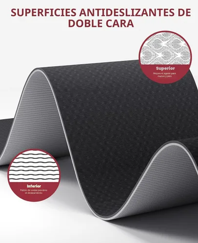 Vista 3 de HAPBEAR Large Yoga Mat - 72"x36"x6mm (1/4 inch), Extra Wide Non-Slip Exercise Mat for Home Workout, Yoga, Pilates & Stretching, Durable, Includes