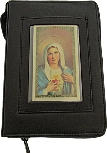 Vista 2 de 9777/W- Funda Breviare de piel auténtica con ventana + tarjeta SANTA gratis.