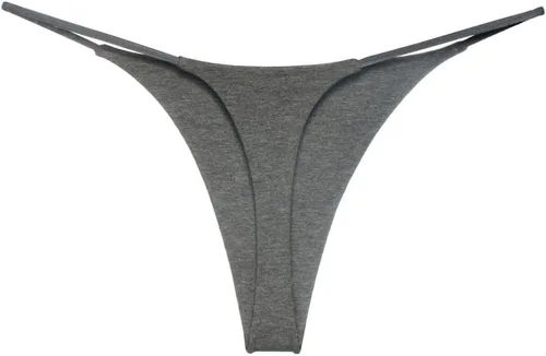 Vista 6 de Tanga de algodón para mujer de doble capa sexy tanga nude paquete de 3