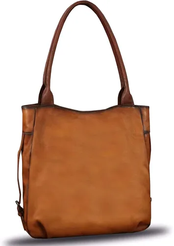 Vista 2 de Bolso de hombro de cuero genuino para mujer, bolso retro con asa superior, hecho a mano, bolso cruzado vintage, L