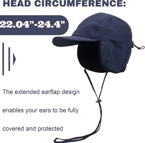 Vista 2 de Song Qing Gorra de béisbol unisex para hombre, impermeable, con forro polar, con orejeras, ajustable, para senderismo