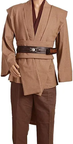 Vista 5 de Disfraz de túnica para hombre, conjunto completo de bata con capucha para Halloween, cosplay