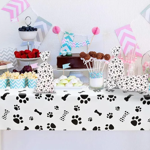 Vista 7 de Lecferrarc 100 bolsas de golosinas con estampado de hueso de pata de perro, bolsas de dulces de celofán, bolsas de plástico para almacenamiento