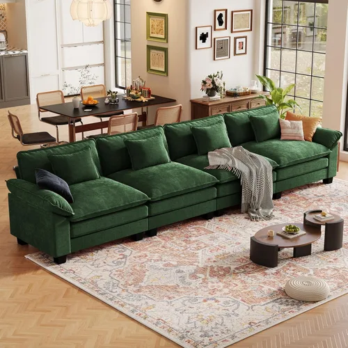 Vista 131 de CDCASA Silla de acento de gran tamaño de 50'' con otomana Asiento extra ancho y profundo estilo sofá nube para sala de estar, dormitorio, rincón