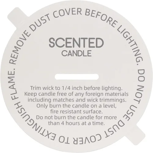 Vista 16 de CandMak Cubiertas antipolvo para velas, 160 tapas blancas mate impresas con lengüeta para hacer velas (2.125 pulgadas)