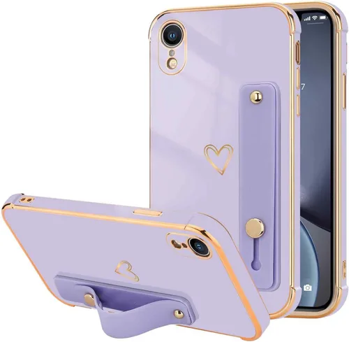 Vista 93 de LLZ.COQUE Funda compatible con iPhone 12 para mujeres y niñas, parachoques chapado de lujo con bonito diseño de corazón de amor, soporte de correa