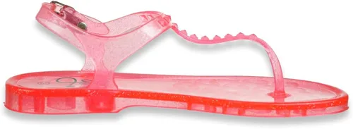 Vista 3 de Olivia Miller - Sandalias planas para niños diseño de princesa jalea color rosa