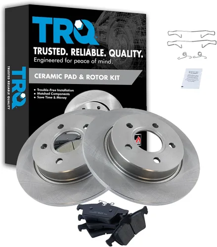 Vista 172 de TRQ Juego de pastillas de freno y rotor de cerámica trasera compatible con Honda Accord V6 1998-02 3.0L con frenos de disco traseros 02-06 Acura RSX