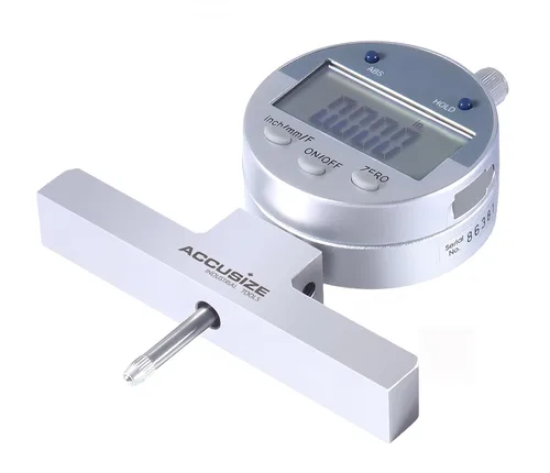 Vista 9 de Accusize Industrial Tools - Medidor de profundidad digital electrónico de 0-55.9 cm, en pulgadas/métrico/fraccional, con 2 puntos extra