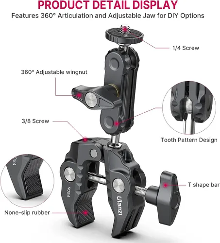 Vista 8 de ULANZI U Rig Pro Smartphone Video Rig + Soporte de abrazadera para cámara ULANZI R094