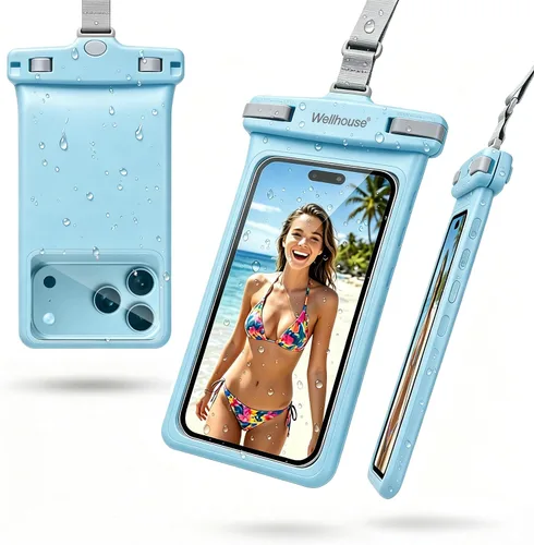 Vista 30 de wellhouse Funda impermeable para teléfono, estuche impermeable para iPhone 16 15 14 13 12 Pro Max XS Samsung, bolsa seca para celular IPX8 3D