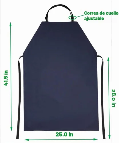 Vista 7 de Delantal de PVC impermeable, 41.5 '' de largo, azul, unisex adulto, delantal de trabajo de cocina Delantal industrial químico ligero de 41.5 "para
