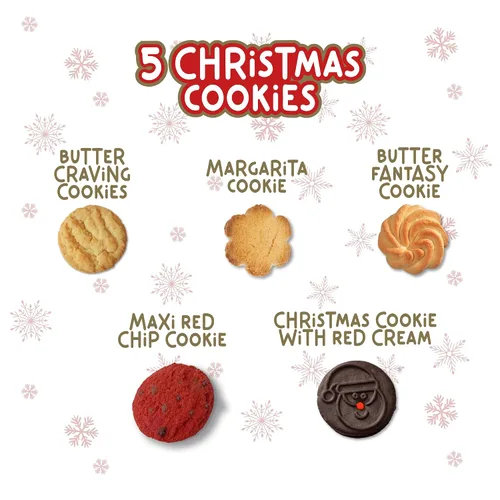 Vista 8 de Dux Holiday Cookies - Lata octogonal, paquete de 3 variedades variadas con galletas de chocolate y vainilla, 9.17 onzas