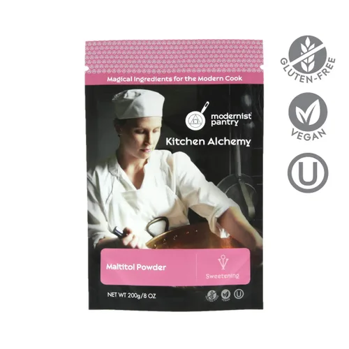 Vista 2 de Polvo puro de maltitol vegano sin gluten certificado Kosher OU - 200 g/7 oz.