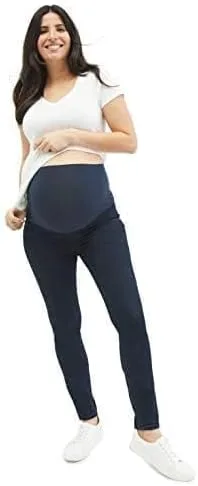 Vista 2 de Motherhood Maternity Women's Super Stretch Secret Fit Over The Belly Skinny Jeans Indigo Blue