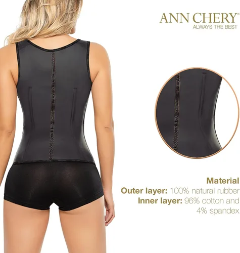 Vista 4 de Ann Chery Corsé entrenador de cintura para pérdida de peso para mujer, faja de cintura colombiana con correas, chaleco de 3 ganchos moldeador