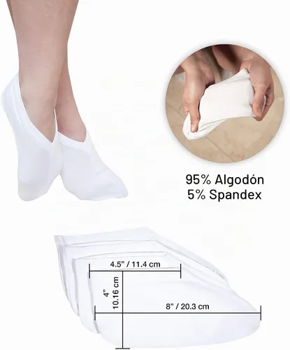 Vista 6 de Eurow Calcetines hidratantes de terapia de algodón y elastano para suavizar los pies secos, hidratación profunda y tratamiento de cuidado de la piel
