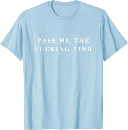Vista 49 de Pásame el maldito Vino. Camiseta divertida con texto en inglés «Wine nice lettering AM PM Fun»
