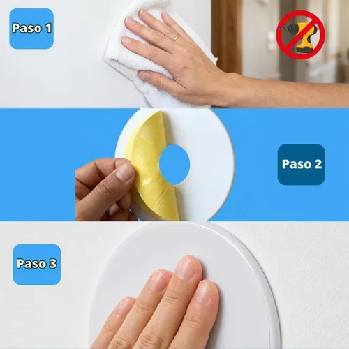 Vista 4 de Litepak Paquete de 5 protectores de pomo de puerta Parachoques de puerta de 3 pulgadas, protector de pomo de puerta autoadhesivo de plástico que