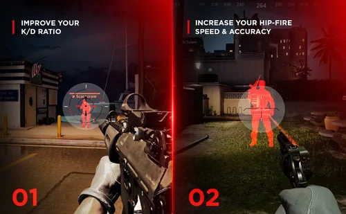 Vista 3 de HipShotDot D-Series Care Pack Reutilizables transparentes para Aim Sight Assist TV Juego de televisión o monitor calcomanía para videojuegos FPS