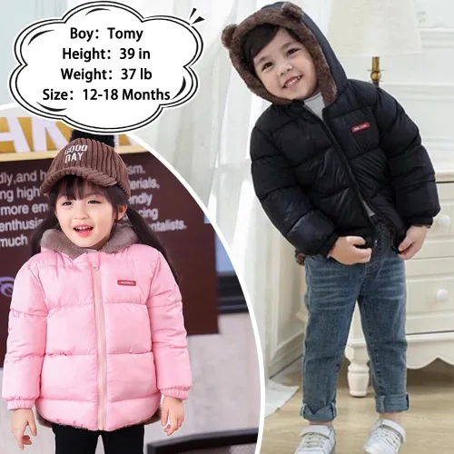 Vista 8 de Fairy Baby Abrigo de invierno para bebé, chaqueta con capucha para bebé, chaqueta de forro polar cálido, traje de nieve, cárdigan de oso para niños