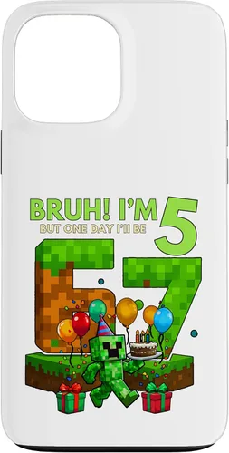 Vista 24 de Bruh I'm 5 But One-Day I'll Be 67 Retro 5th Birthday Kids Case for iPhone 17