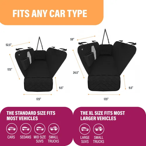 Vista 5 de Active Pets - Funda de asiento trasero para perros, hamaca XL para perro con ventana de malla, antideslizante, impermeable, protector de asiento