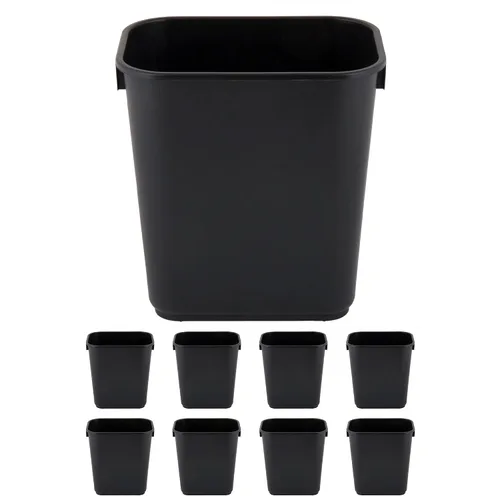Vista 48 de Cubo de basura rectangular beige de 10 galones para restaurante, papelera comercial, papelera de plástico para oficina, cubo de basura para baño