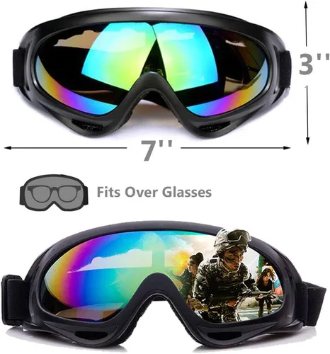 Vista 6 de Peicees Paquete de 4 gafas de esquí para mujeres, hombres, niños, deportes de nieve, motocicleta, snowboard