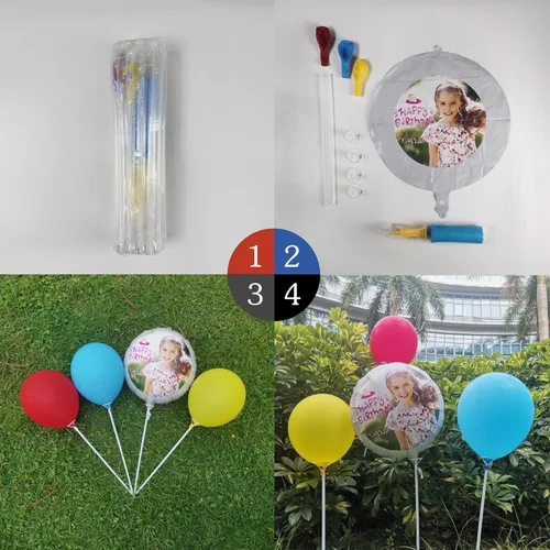 Vista 6 de Globo personalizado con cara, fotos personalizadas, globos de feliz cumpleaños, globos con nombre personalizado para regalos de fiesta de aniversario