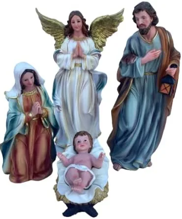 Vista 2 de Belén de Navidad de 15 pulgadas de alto, escena completa, 11 piezas, Nacimiento Navideño #25322
