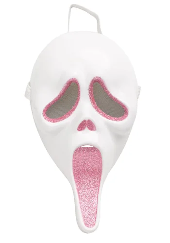 Vista 2 de Disfraz de Mujer Ghost Face Rosa con Brillos Multicolor