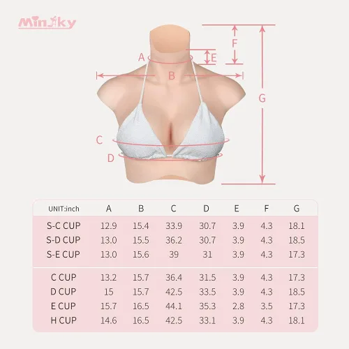 Vista 6 de Realistic Silicone Breastplate B-H CUP Breast Forms for Crossdressers Drag Queen Mastectomy Transgender 7G