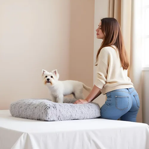 Vista 7 de Cama ultrasuave y esponjosa para perros de tamaño pequeño y mediano, cama cálida para perros calmante, con almohadilla lavable, almohadilla de felpa