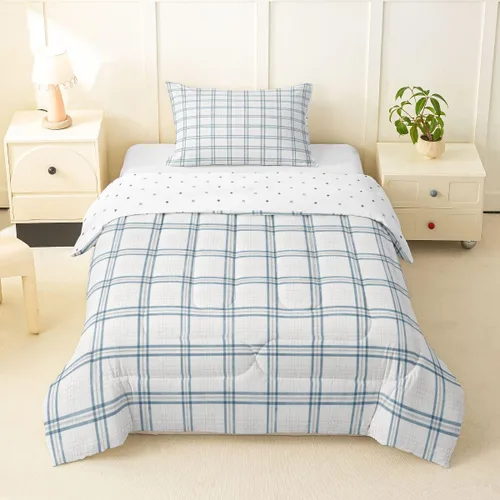 Vista 17 de Manfei Geometric Triangle Twin Size Bedding Set with 1 Pillowcase - Triangles Bedding Set for Kids Boys Girls Bedroom,Modern Simple 2 Pieces All