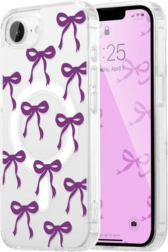 Vista 97 de UEEBAI - Funda magnética para iPhone 11, diseño de lazo, compatible con MagSafe, funda transparente delgada inalámbrica, antiamarilleo, a prueba