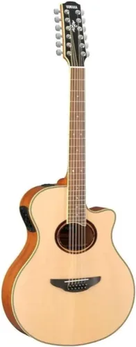 Vista 2 de Yamaha APX700II Guitarra electroacústica de 12 cuerdas delgada, negra Negro