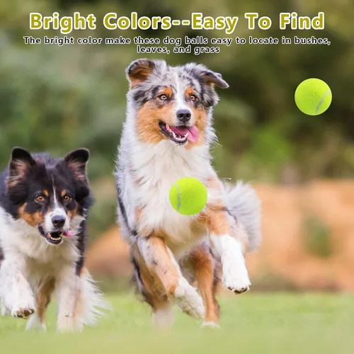 Vista 6 de Magicorange Paquete de 6 pelotas de tenis pequeñas, pelota de tenis chirriante de 2 pulgadas para perros, coloridas pelotas chirriantes fáciles