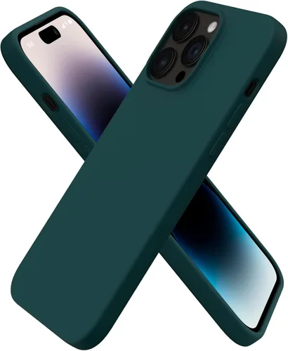 Vista 8 de ORNARTO Funda compatible con iPhone 14 Pro Max de 6.7 pulgadas, silicona líquida delgada de 3 capas con cobertura completa, funda protectora