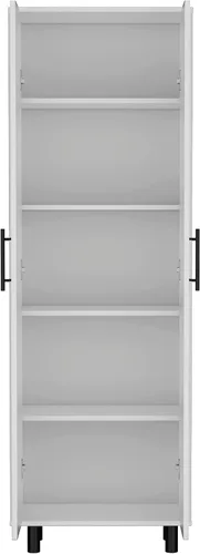 Vista 5 de DEPOT E-SHOP Gabinete Multistorage 71" H, 5 Estantes Internos, 2 Puertas, Blanco