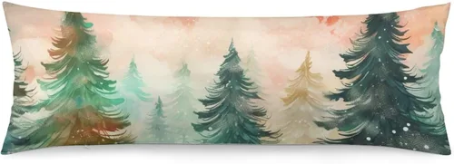 Vista 13 de Funda de almohada corporal de invierno con diseño de pájaros en el bosque, decorativa, larga, con cremallera, para decoración de sofá, sofá, 20 x 54