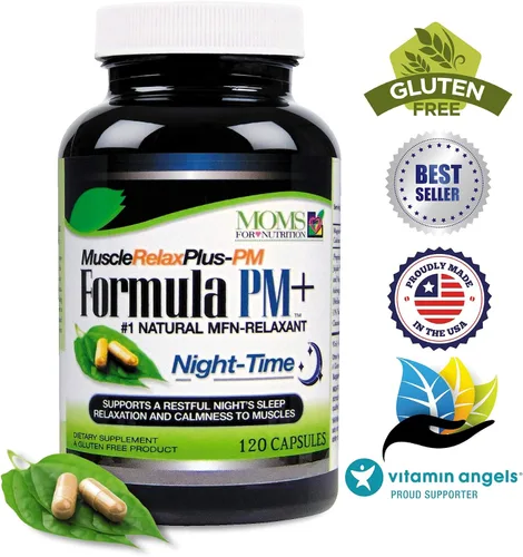 Vista 3 de Fórmula relajante muscular nocturna – Relajante de fuerza de más de 1,500 mg con glicinato de magnesio – Sin gluten – 120 cápsulas