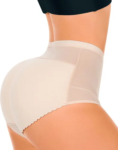 Vista 7 de NINGMI Bragas de control acolchadas con levantamiento de glúteos para mujer, ropa interior para mejorar la cadera 1-negro9306