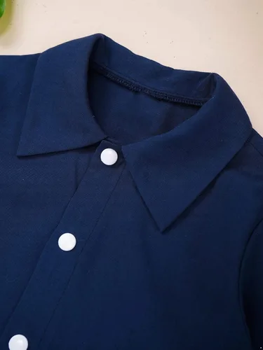 Vista 4 de YUUMIN Overol mecánico para niños, traje de caldera de color sólido, traje de Halloween