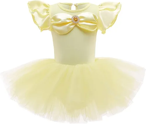 Vista 43 de Leotardos de princesa para niñas con falda de ballet y tutú para Halloween, Navidad, fiesta de cumpleaños, vestido elegante