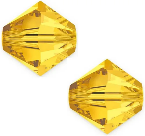 Vista 22 de Adabele - 200 cuentas de cristal bicono sueltas y facetadas pequeñas de 0.16 pulgadas, color ámbar, compatibles con cristales de Swarovski 5301/5328