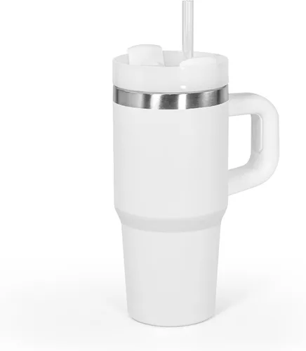 Vista 12 de Vaso de 14 onzas con asa de acero inoxidable de doble capa aislante, botella de agua de acero inoxidable reutilizable para niños, regalos para niños