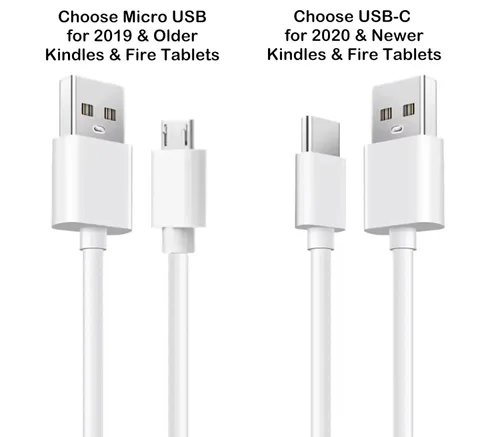 Vista 4 de Cable de repuesto USB a Micro-USB de 6 pies de largo diseñado para lectores electrónicos Kindle Paperwhite antiguos (2019 y mayores), tabletas Oasis