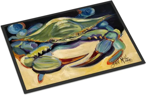 Vista 214 de Caroline's Treasures JMK1017JMAT - Tapete de caza de rana garza azul, 24 x 36 pulgadas, tapete para puerta delantera, interior y exterior